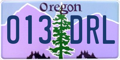 OR license plate 013DRL