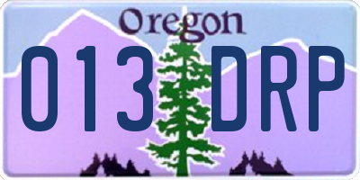 OR license plate 013DRP