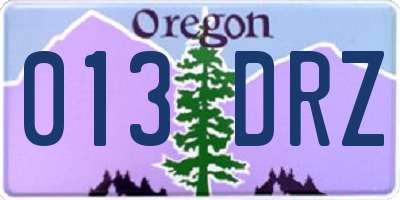 OR license plate 013DRZ