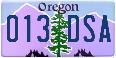 OR license plate 013DSA