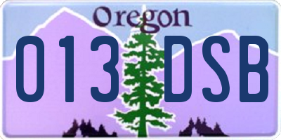 OR license plate 013DSB