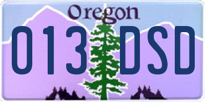 OR license plate 013DSD