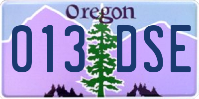 OR license plate 013DSE