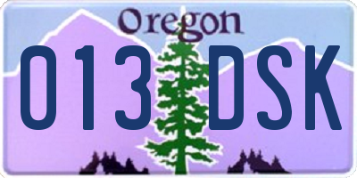OR license plate 013DSK