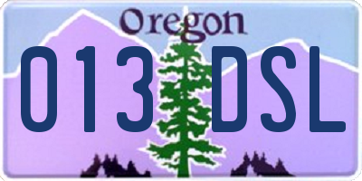 OR license plate 013DSL