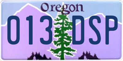OR license plate 013DSP