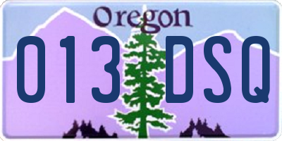 OR license plate 013DSQ
