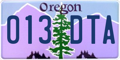 OR license plate 013DTA
