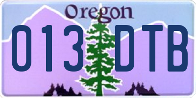 OR license plate 013DTB