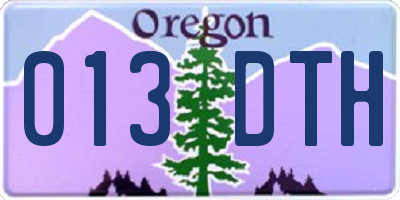 OR license plate 013DTH