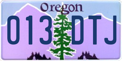 OR license plate 013DTJ