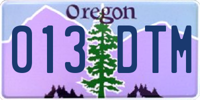 OR license plate 013DTM