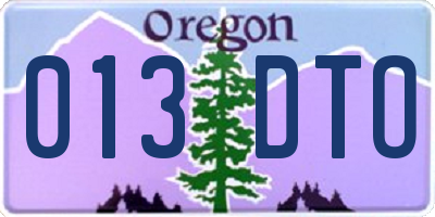 OR license plate 013DTO