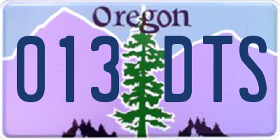 OR license plate 013DTS