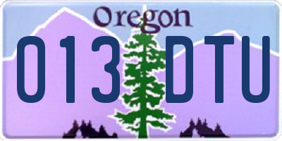OR license plate 013DTU
