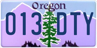 OR license plate 013DTY