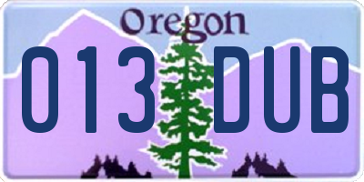 OR license plate 013DUB