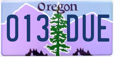 OR license plate 013DUE