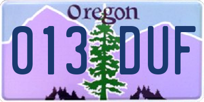 OR license plate 013DUF