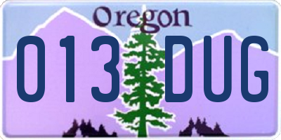 OR license plate 013DUG