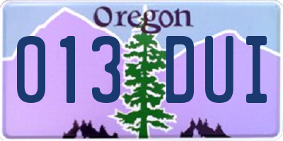 OR license plate 013DUI