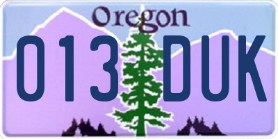 OR license plate 013DUK