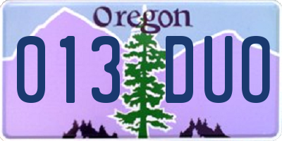 OR license plate 013DUO
