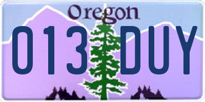OR license plate 013DUY
