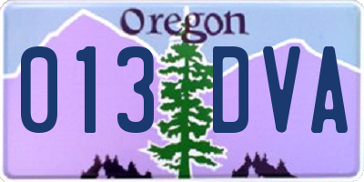 OR license plate 013DVA