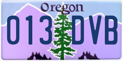 OR license plate 013DVB