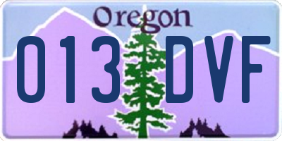 OR license plate 013DVF