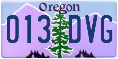 OR license plate 013DVG