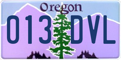 OR license plate 013DVL