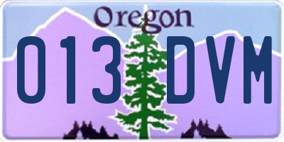 OR license plate 013DVM