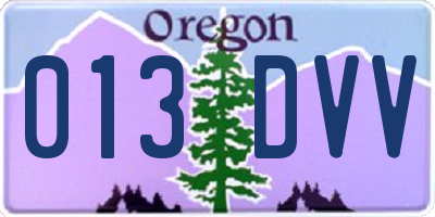 OR license plate 013DVV