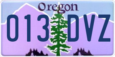 OR license plate 013DVZ