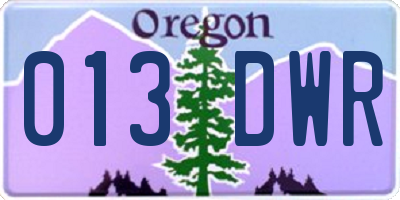 OR license plate 013DWR