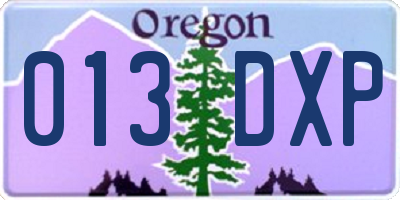 OR license plate 013DXP