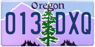 OR license plate 013DXQ