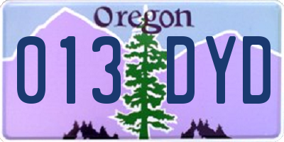 OR license plate 013DYD