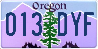 OR license plate 013DYF
