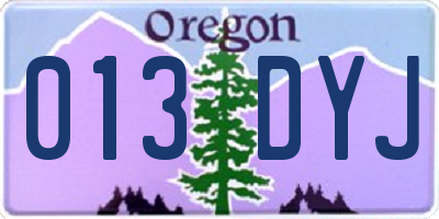 OR license plate 013DYJ