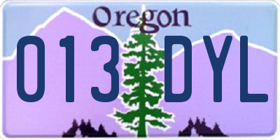 OR license plate 013DYL