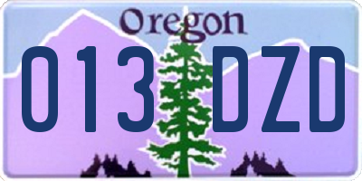 OR license plate 013DZD