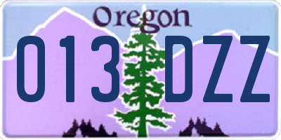 OR license plate 013DZZ
