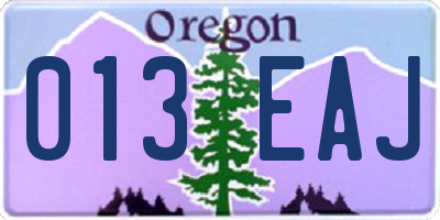 OR license plate 013EAJ