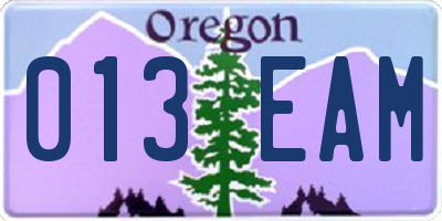 OR license plate 013EAM