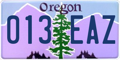 OR license plate 013EAZ