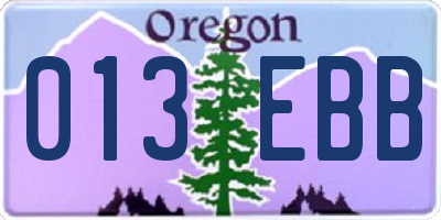 OR license plate 013EBB