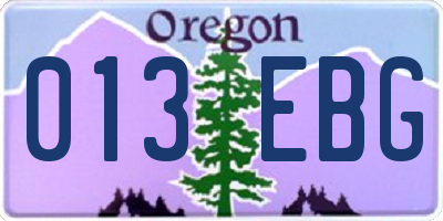 OR license plate 013EBG